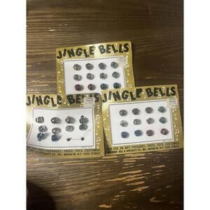 LOT (34) Criterion Silver Jingle Bells on Card Brooklyn Craft NEW UNUSED